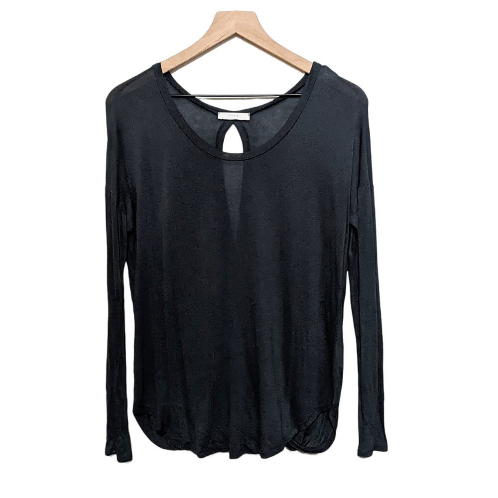 Lush Top Womens M Dark Green Long Sleeve Surplice Back Boho Bohemian Preppy